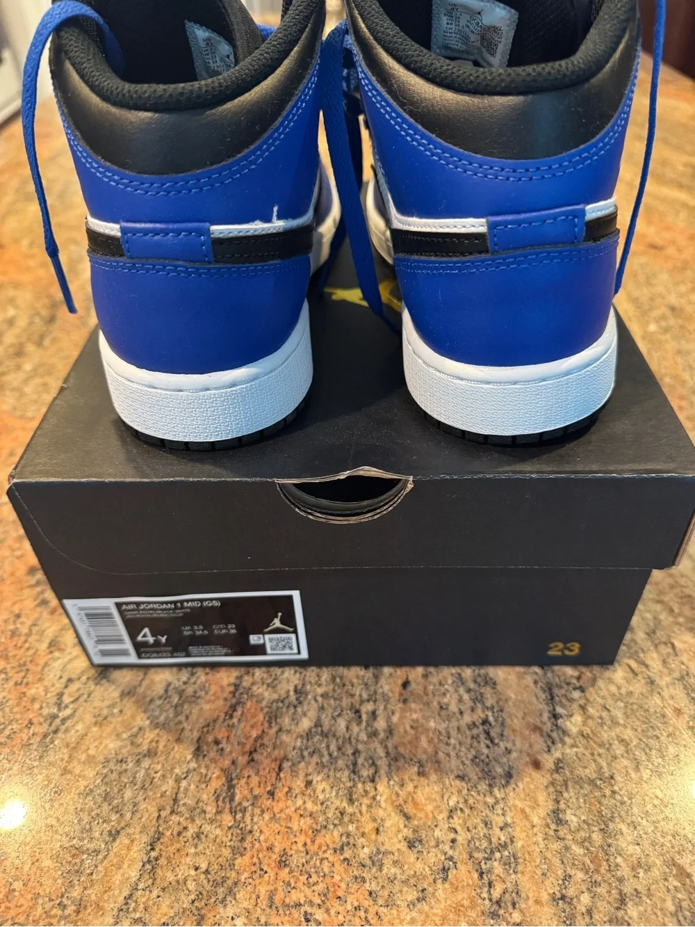 Nike Kids Blue White and Black High-Top Sneakers